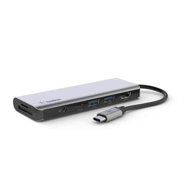 Belkin CONNECT USB-C® 7 合 1 高速多媒體集線器 (100W) (AVC009BTSGY) 原裝行貨